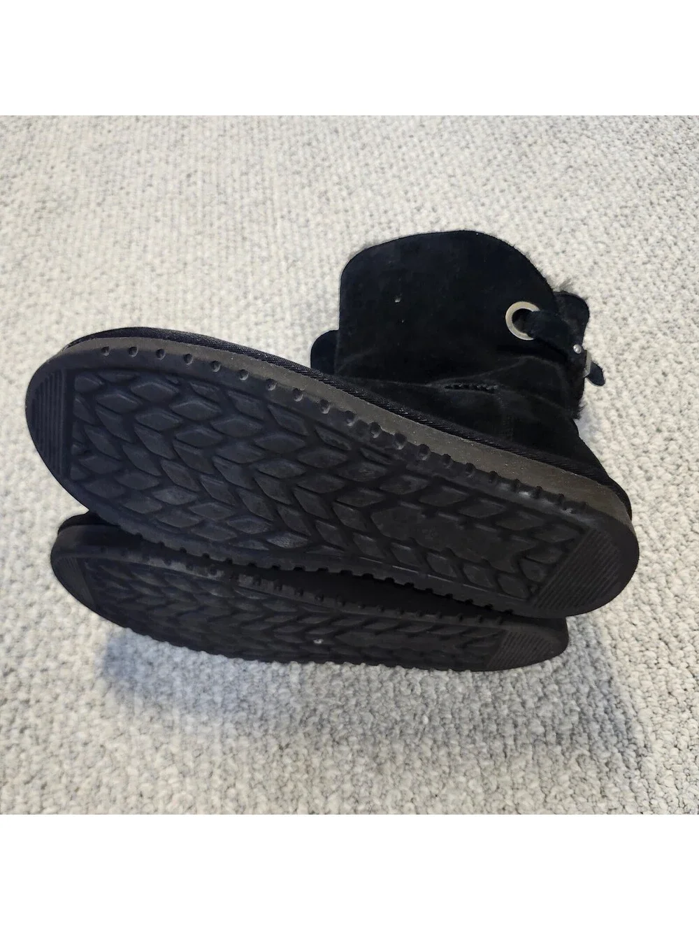 Koolaburra Black Suede Faux Fur Lined Boots Size 9